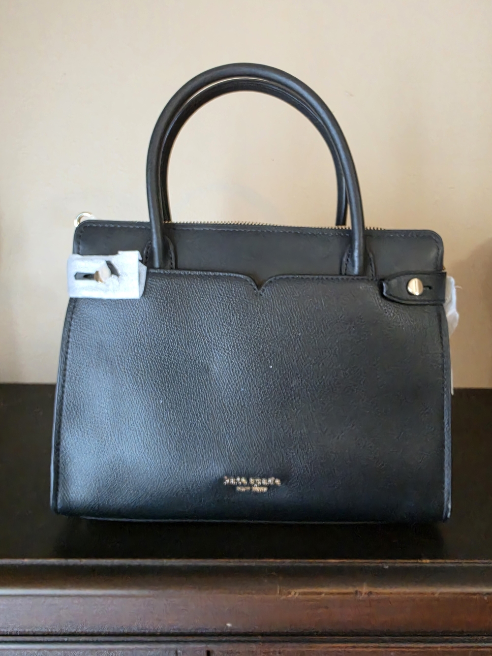 kate spade Black Leather Structured Top-Handle Satchel